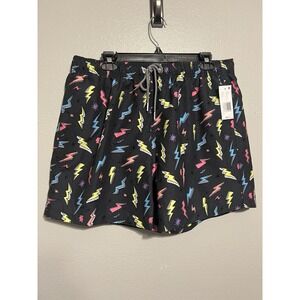 Boardies Board Shorts Mens Size XXL Black Zaps Neon Swim Drawstring NEW